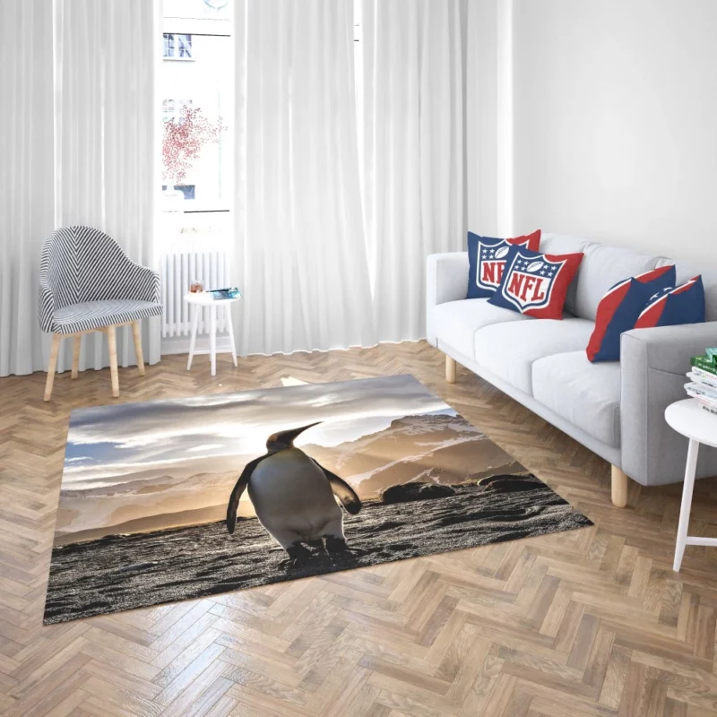 Emperor Penguin Basking in Sunbeam Rug 2