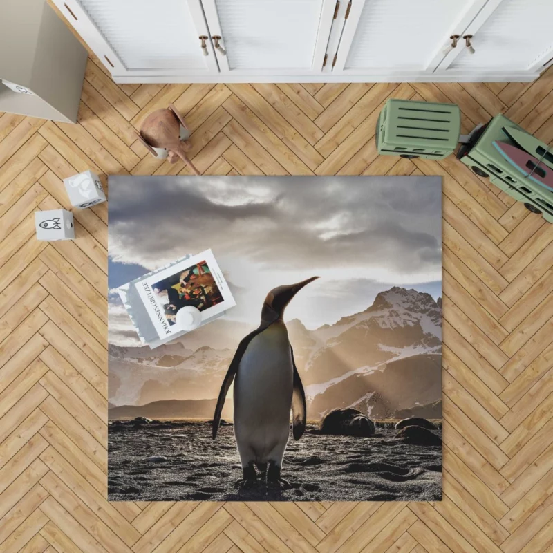 Emperor Penguin Basking in Sunbeam Rug