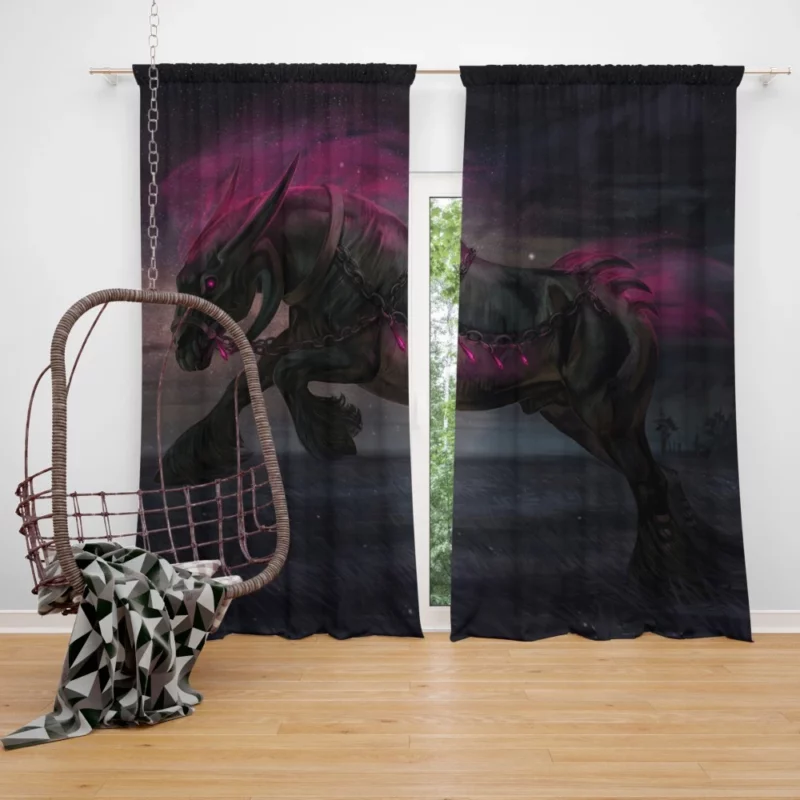 Enchanted Night Guardian Warden Wolf Curtain