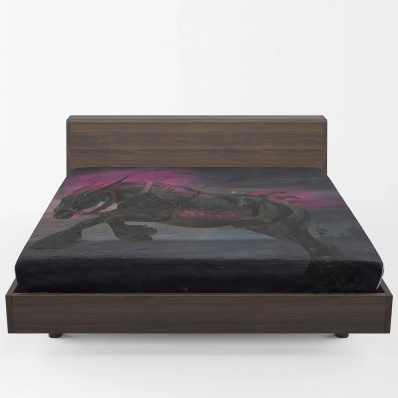 Enchanted Night Guardian Warden Wolf Fitted Sheet