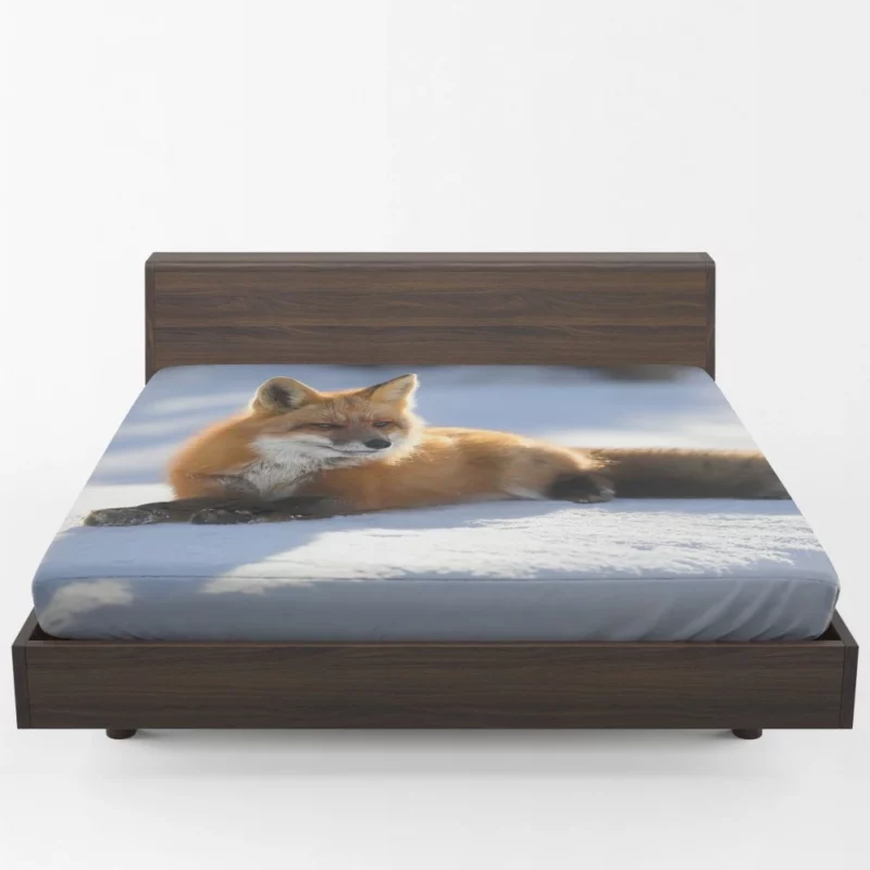 Enchanted Wilderness Fox Snow Fitted Sheet