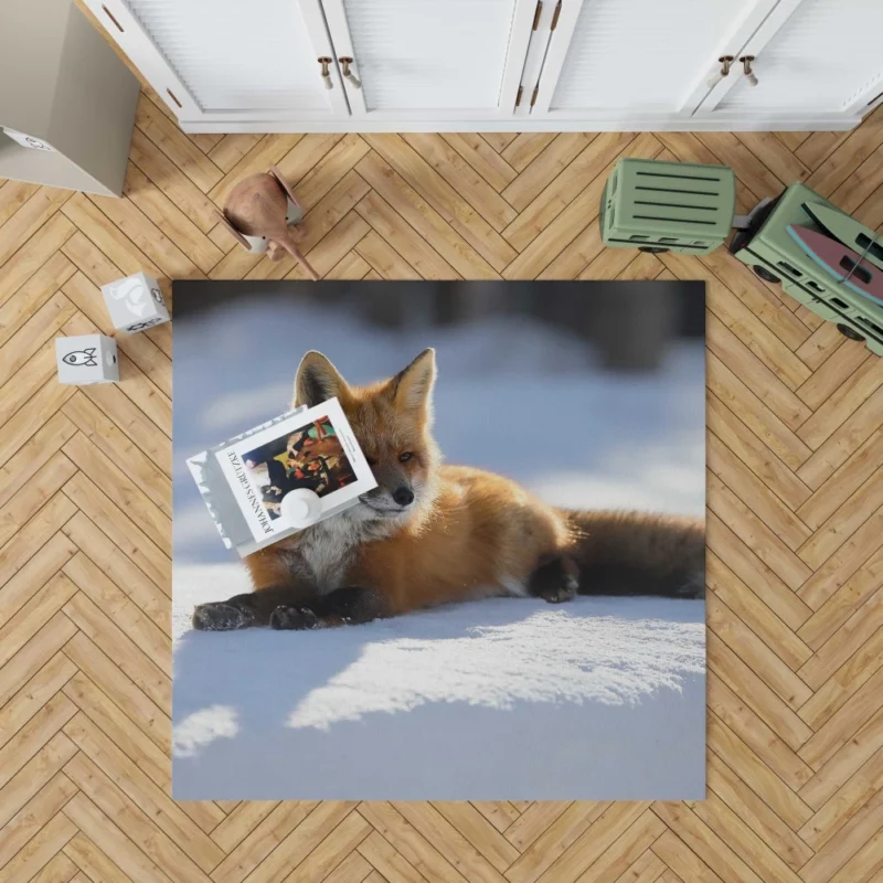 Enchanted Wilderness Fox Snow Rug