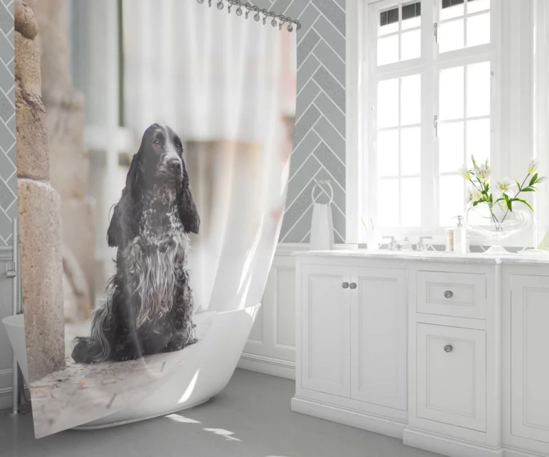 English Cocker Spaniel Depth of Field Shower Curtain 1