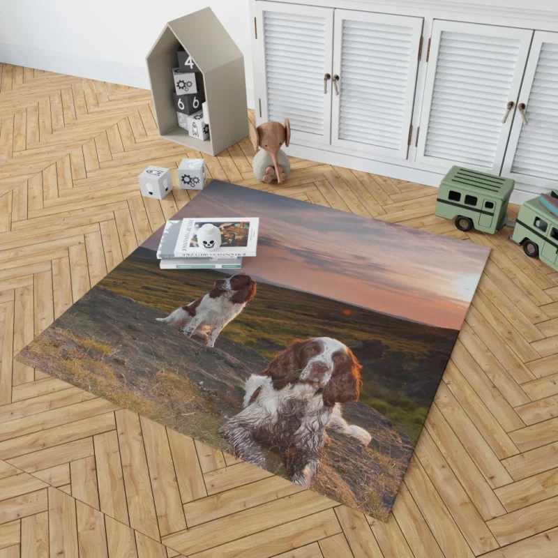 English Springer Spaniel Rustic Charm Rug 1