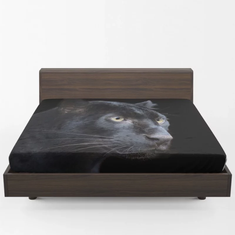 Enigmatic Panther Presence in the Wild Fitted Sheet