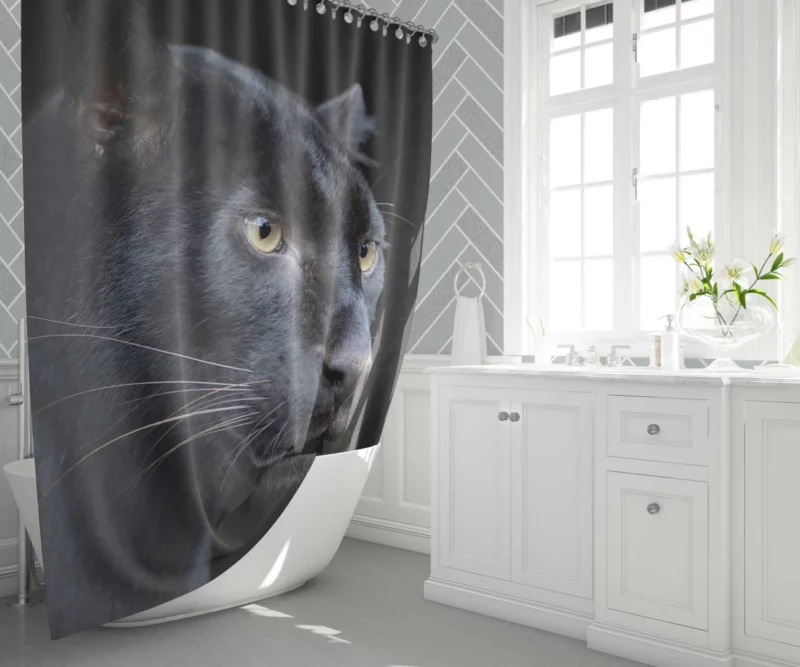 Enigmatic Panther Presence in the Wild Shower Curtain 1