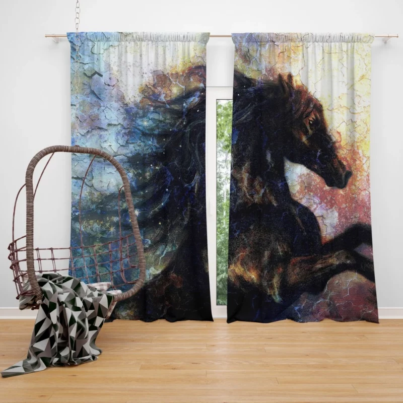 Equine Artistry Majestic Horse Portrait Curtain