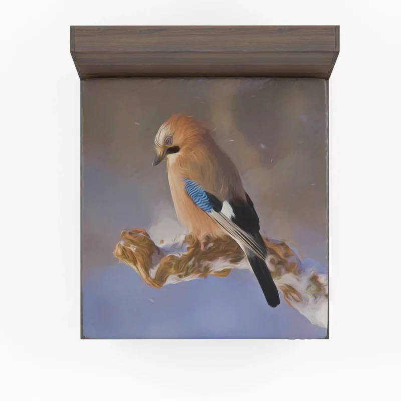 Eurasian Jay Oil-Painted Essence Artful Bird Fitted Sheet 1