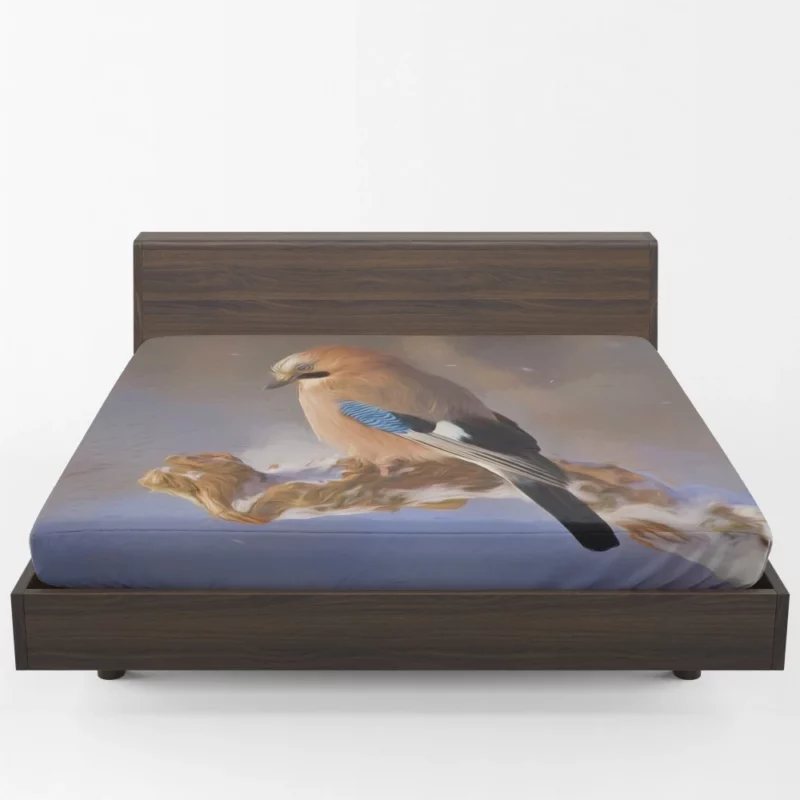 Eurasian Jay Oil-Painted Essence Artful Bird Fitted Sheet