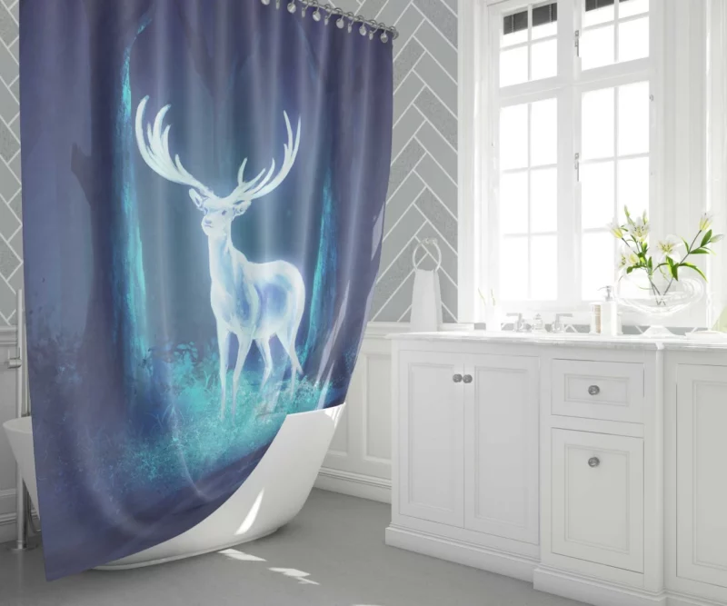 Expecto Patronum Mystic Guardian Deer Shower Curtain 1