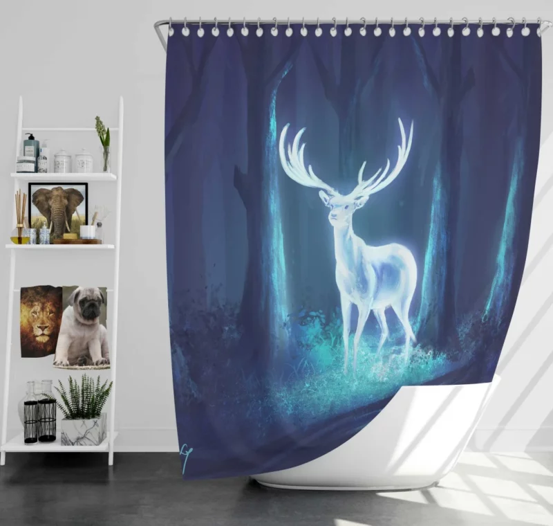 Expecto Patronum Mystic Guardian Deer Shower Curtain