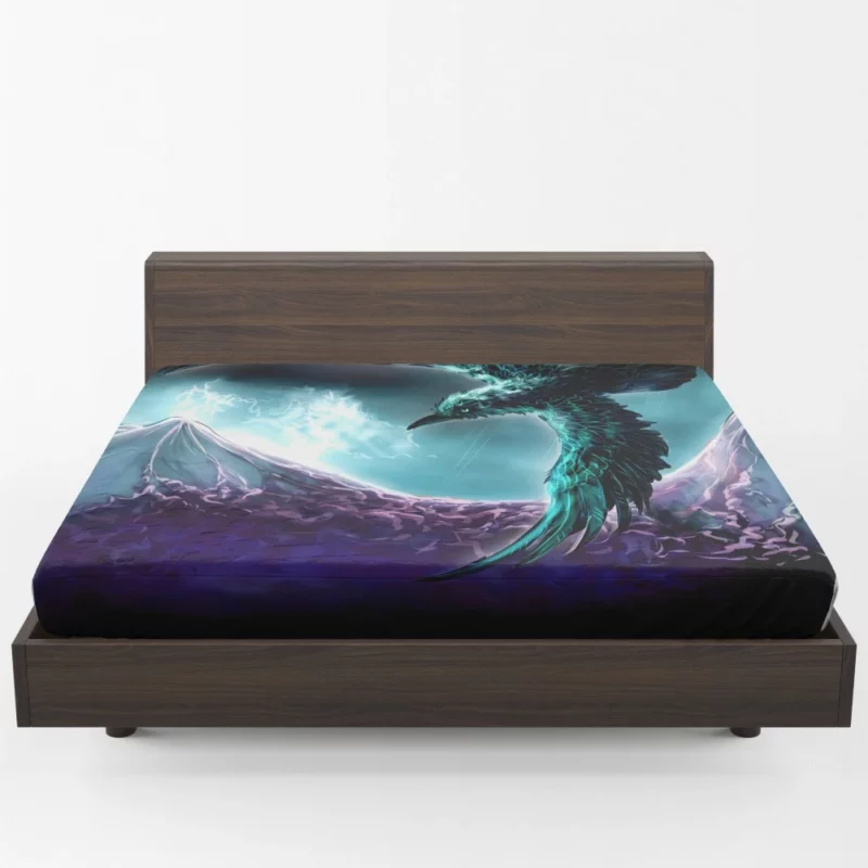 Fantasy Bird Enigmatic Essence Imagination Soars Fitted Sheet