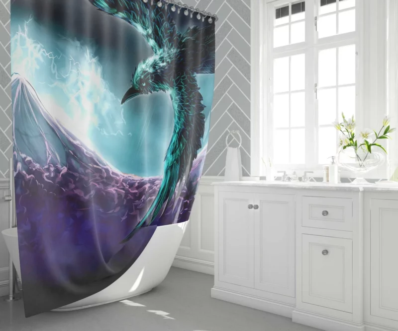 Fantasy Bird Enigmatic Essence Imagination Soars Shower Curtain 1