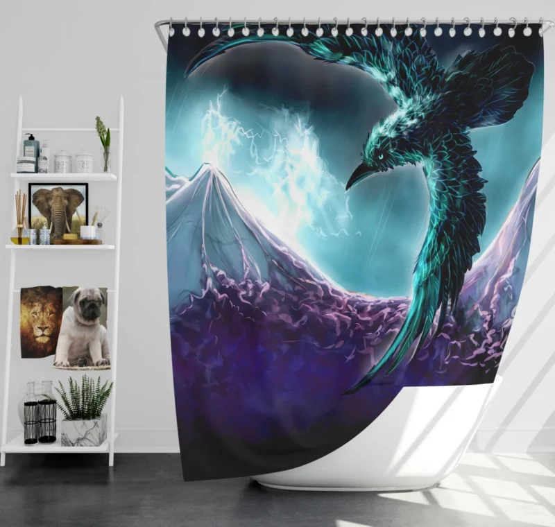 Fantasy Bird Enigmatic Essence Imagination Soars Shower Curtain