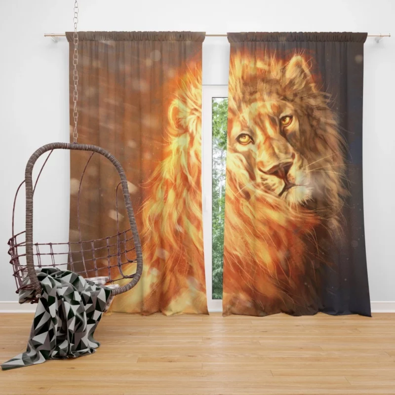 Fantasy Realm Majestic Lion Reign Curtain