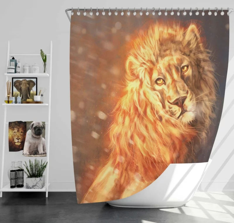 Fantasy Realm Majestic Lion Reign Shower Curtain