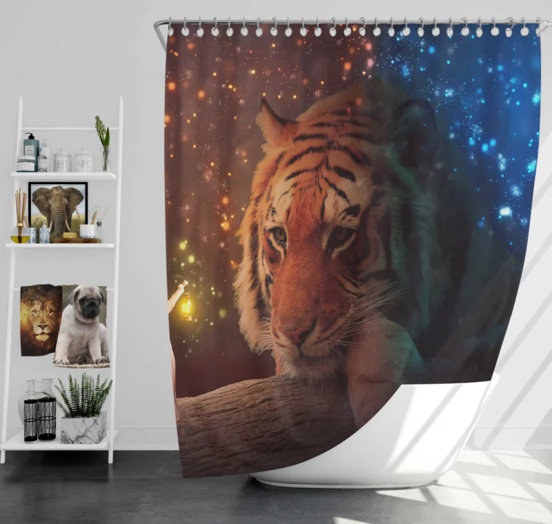 Fantasy Tiger Mystic Power Shower Curtain