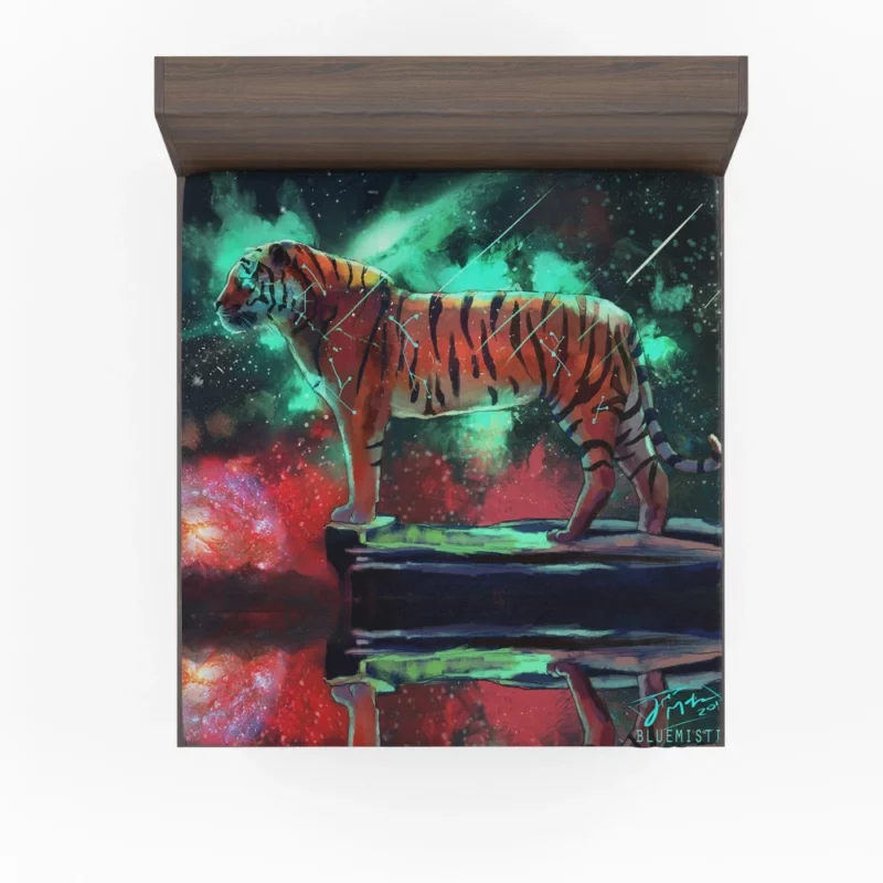 Fantasy Tiger Mystical Aura Fitted Sheet 1