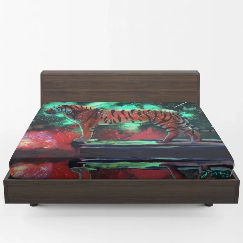 Fantasy Tiger Mystical Aura Fitted Sheet