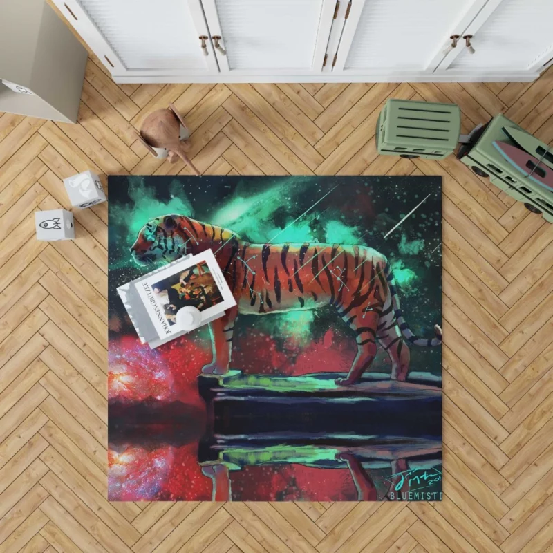 Fantasy Tiger Mystical Aura Rug