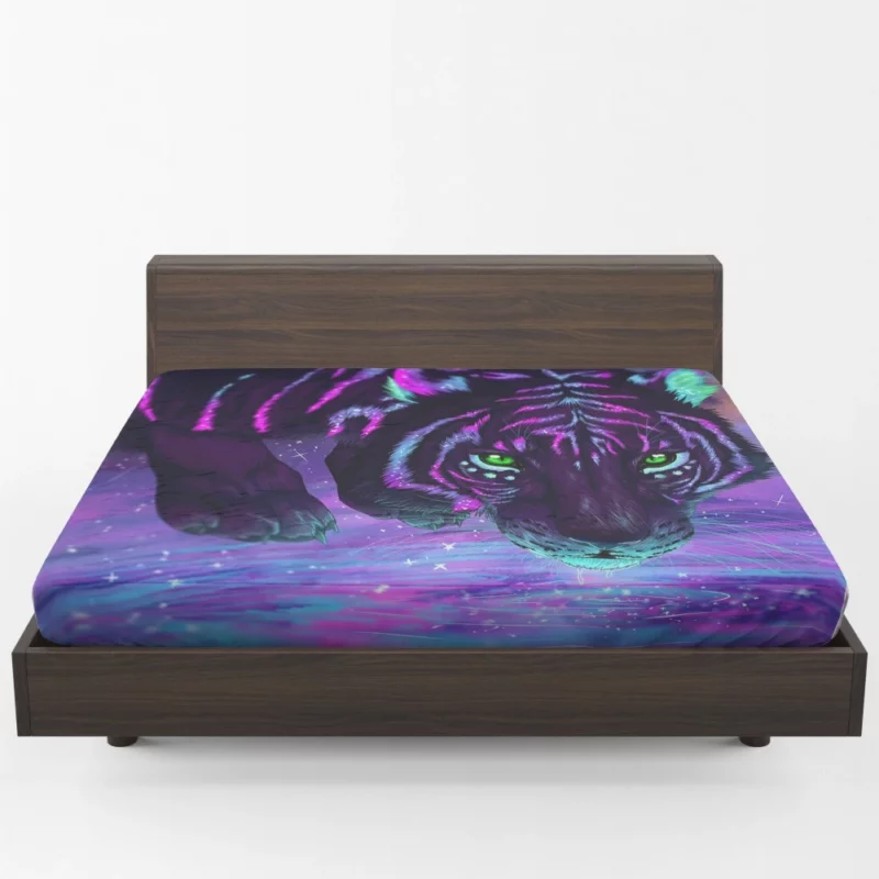 Fantasy Tiger Night Reflections Fitted Sheet