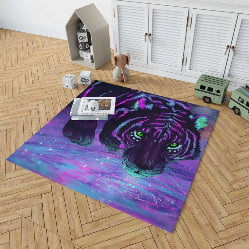 Fantasy Tiger Night Reflections Rug 1