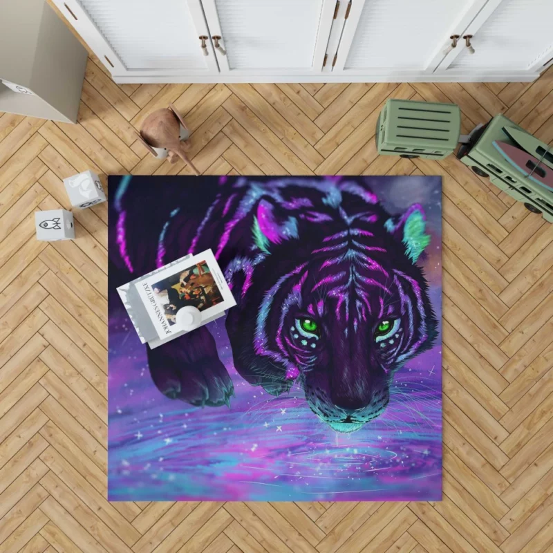 Fantasy Tiger Night Reflections Rug