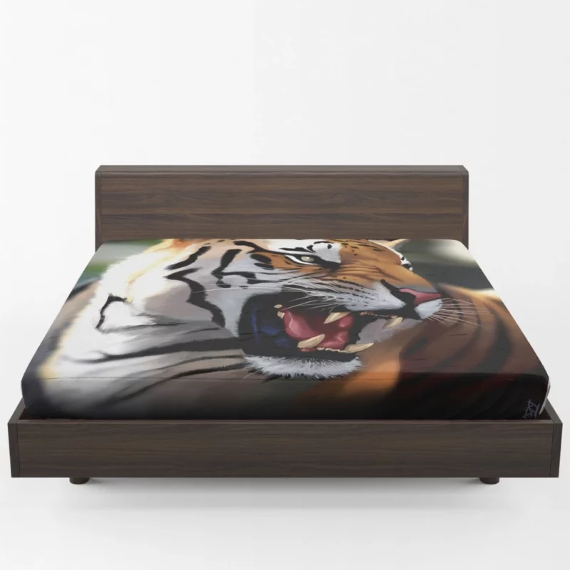 Fantasy Tiger Power Imagined Majesty Fitted Sheet