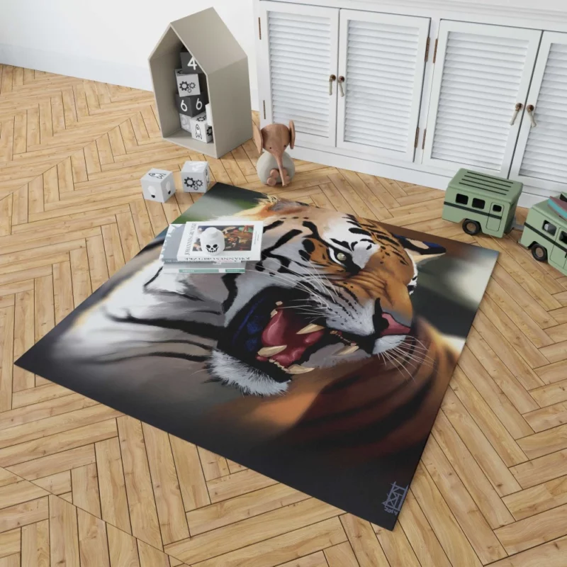 Fantasy Tiger Power Imagined Majesty Rug 1