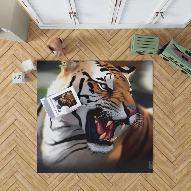 Fantasy Tiger Power Imagined Majesty Rug