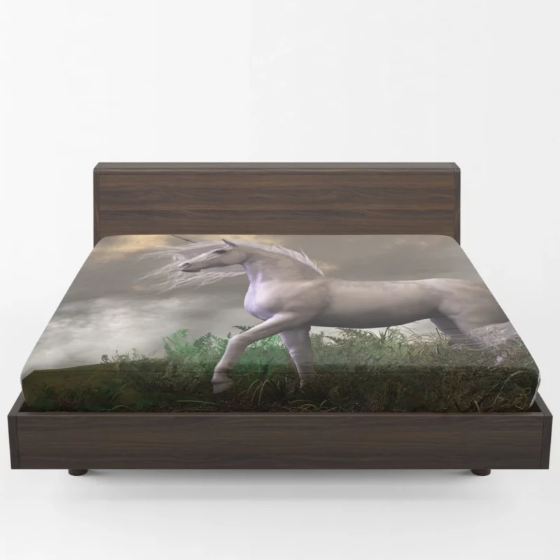 Fantasy Unicorn Cloudy Dreams Mythic Beauty Fitted Sheet