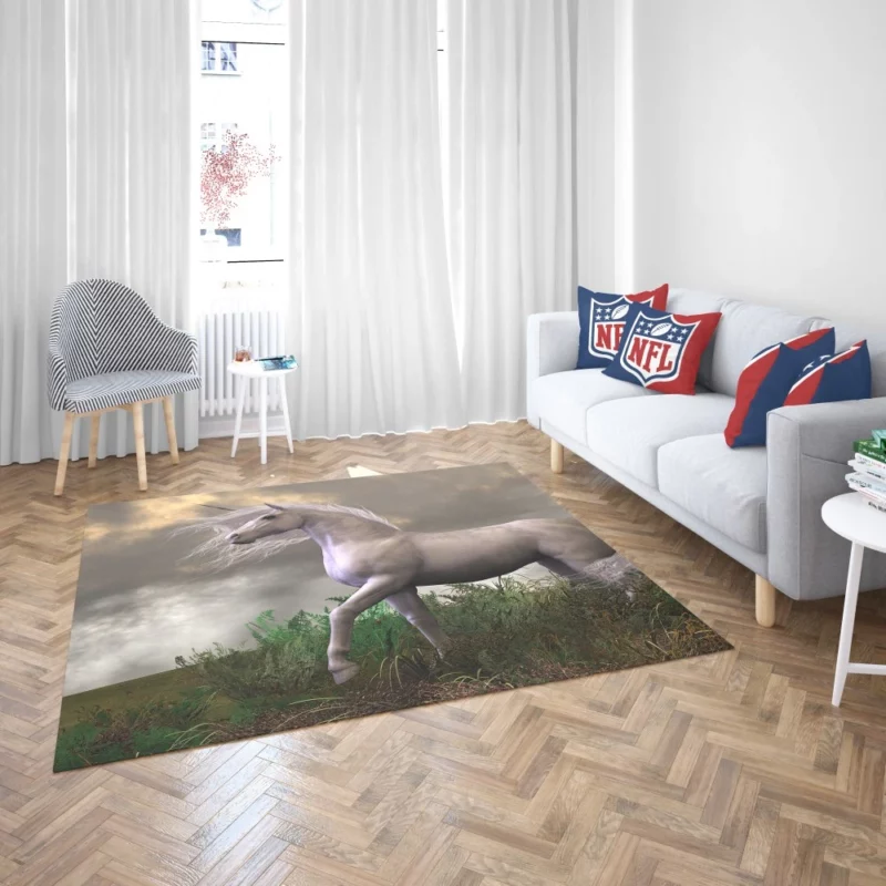 Fantasy Unicorn Cloudy Dreams Mythic Beauty Rug 2