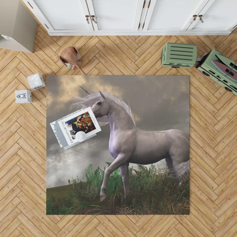 Fantasy Unicorn Cloudy Dreams Mythic Beauty Rug