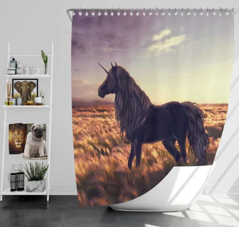 Fantasy Unicorn Enchanted Wonder Shower Curtain