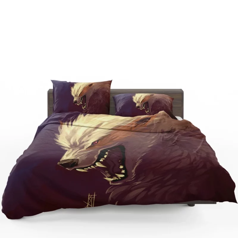 Fantasy Wolf Arcane Creature Form Bedding Set