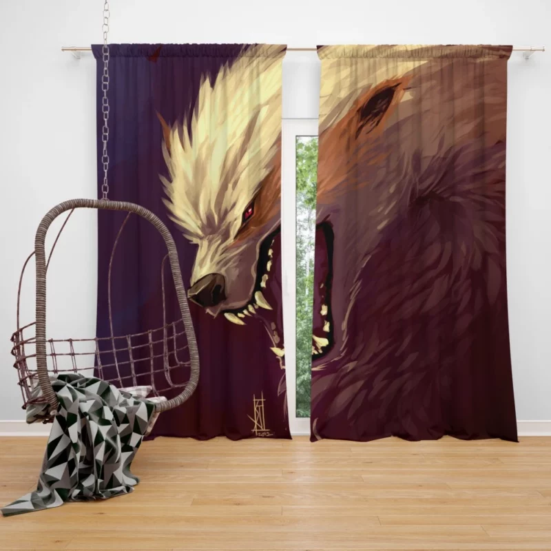 Fantasy Wolf Arcane Creature Form Curtain