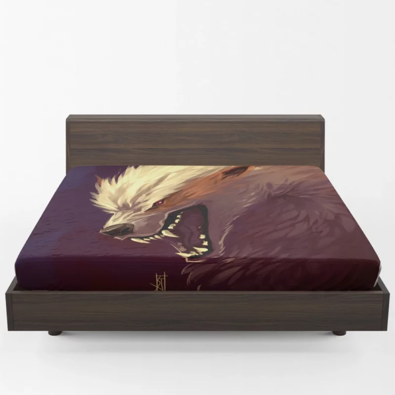 Fantasy Wolf Arcane Creature Form Fitted Sheet