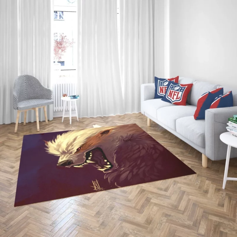 Fantasy Wolf Arcane Creature Form Rug 2