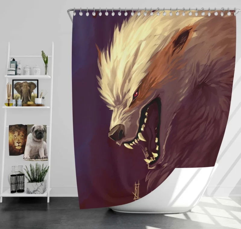 Fantasy Wolf Arcane Creature Form Shower Curtain