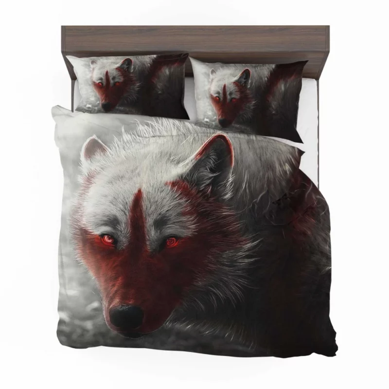 Fantasy Wolf Enigmatic Gaze Bedding Set 1