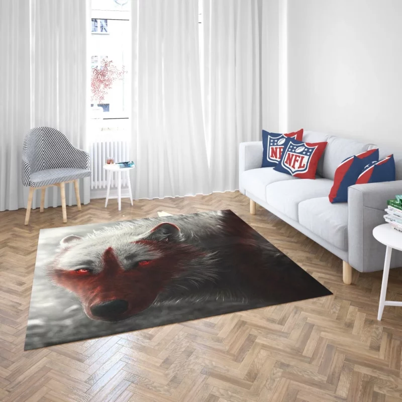 Fantasy Wolf Enigmatic Gaze Rug 2