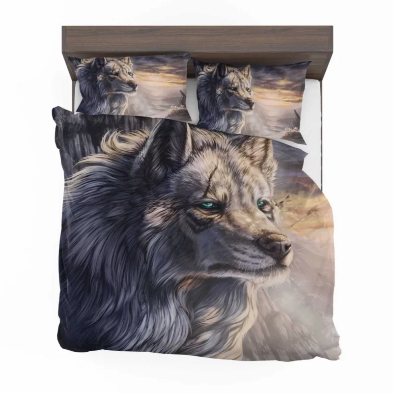 Fantasy Wolf Mystic Landscape Bedding Set 1