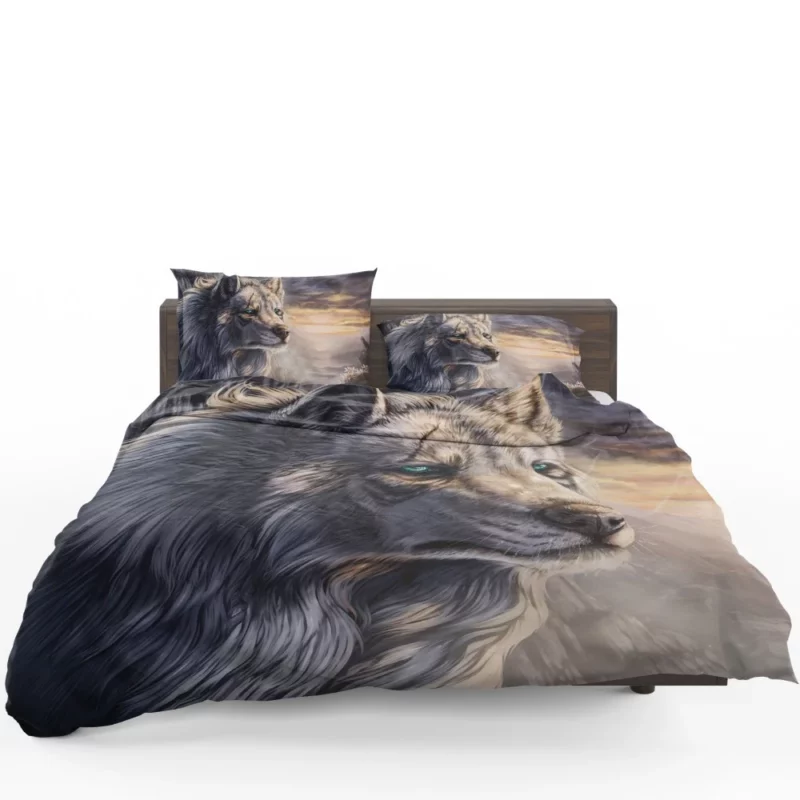 Fantasy Wolf Mystic Landscape Bedding Set