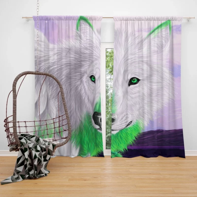 Fantasy Wolf Mystical Presence Curtain