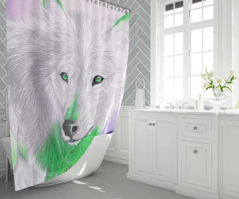 Fantasy Wolf Mystical Presence Shower Curtain 1