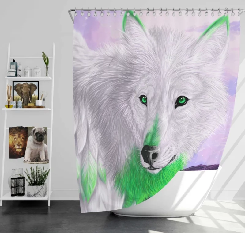 Fantasy Wolf Mystical Presence Shower Curtain