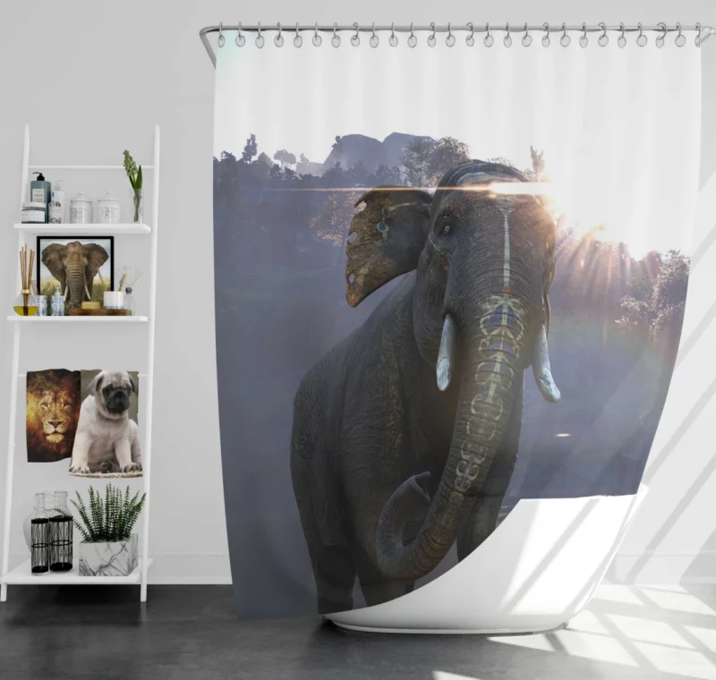 Far Cry 4 Epic Elephant Adventure Shower Curtain