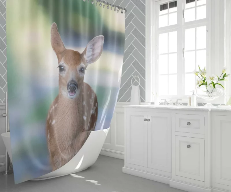 Fawn Innocent Wonder Wilderness Charm Shower Curtain 1