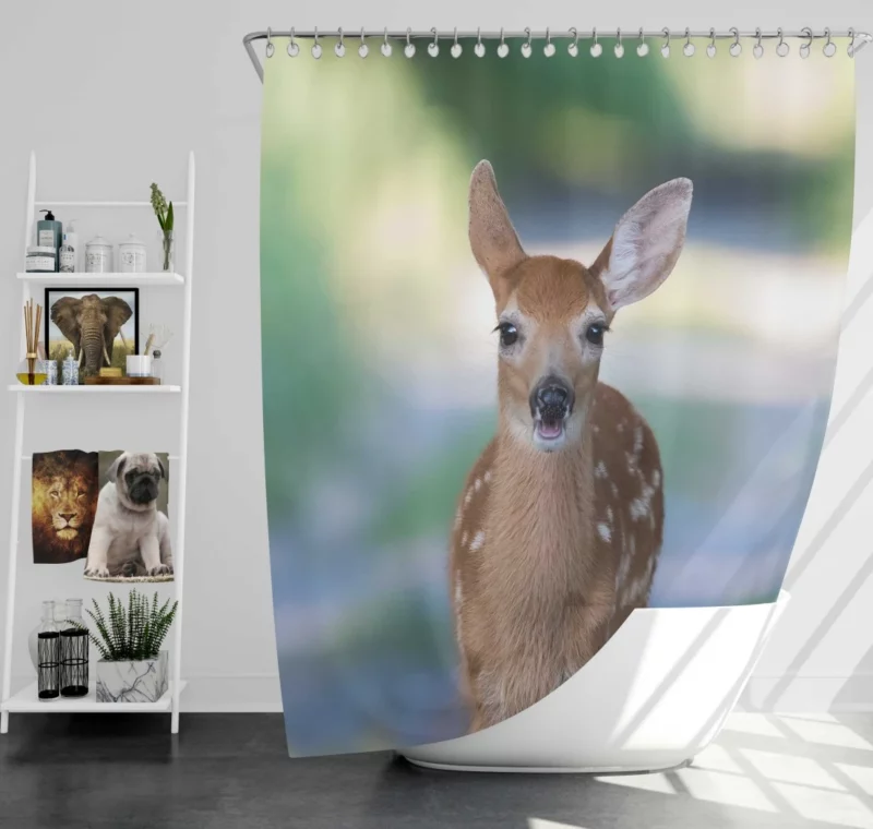 Fawn Innocent Wonder Wilderness Charm Shower Curtain