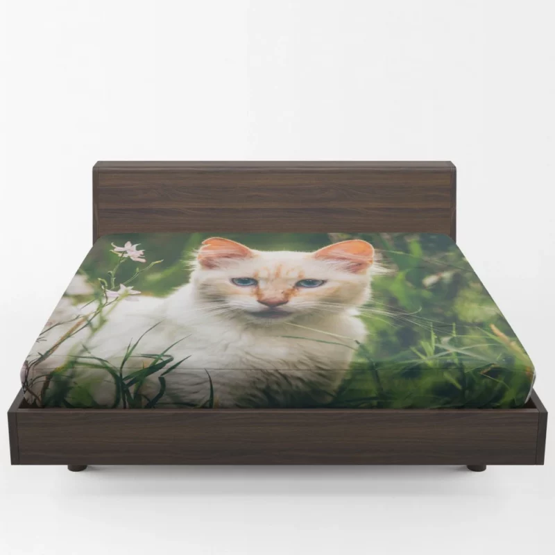 Feline Grace in Winter Wonderland Fitted Sheet